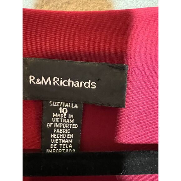 R&M Richards Women's Petite Illusion-Detail Bell-Sleeve Wrap Dress (10) - Picture 9 of 10